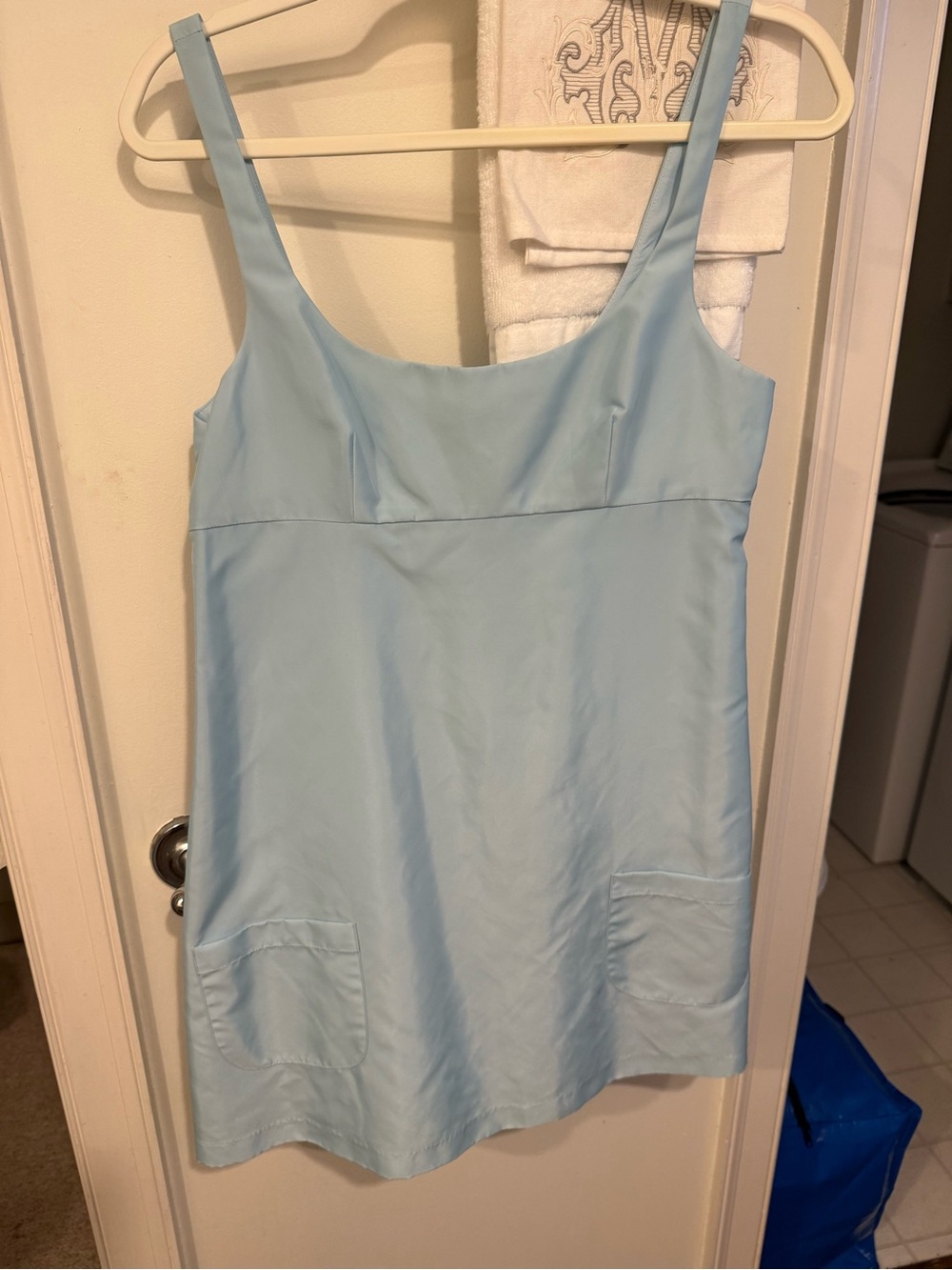 Amanda Uprichard S Light Blue Women's Satin Chemise Slip Dress